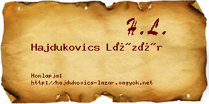 Hajdukovics Lázár névjegykártya